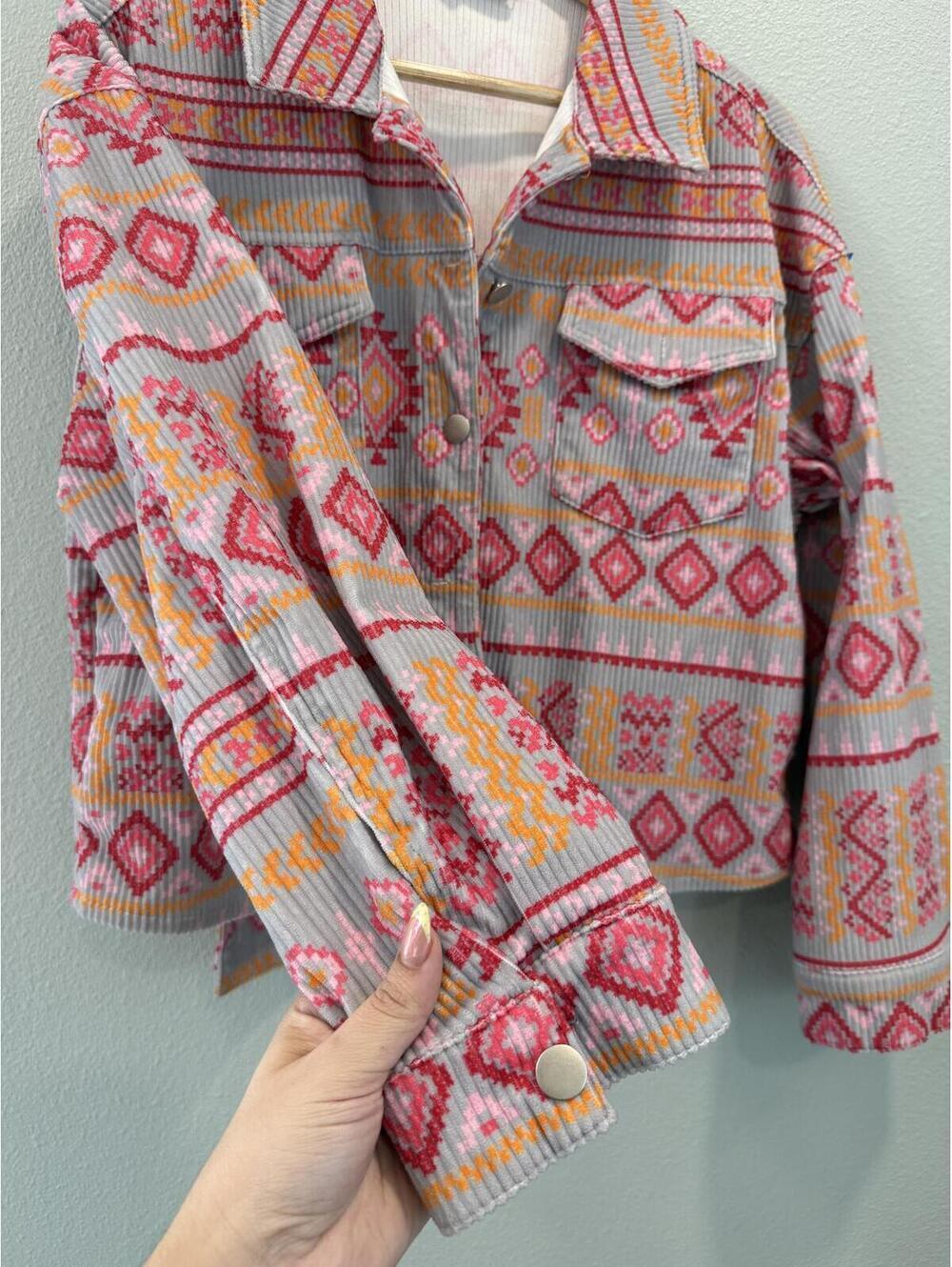 Savanna Jane Aztec-Inspired Corduroy Jacket - Women's Medium NWOT - Picture 5 of 6
